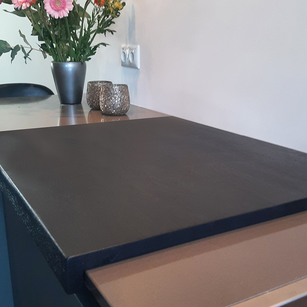 inductiekookplaat beschermer vlakbouw eiken zwart, antarciet